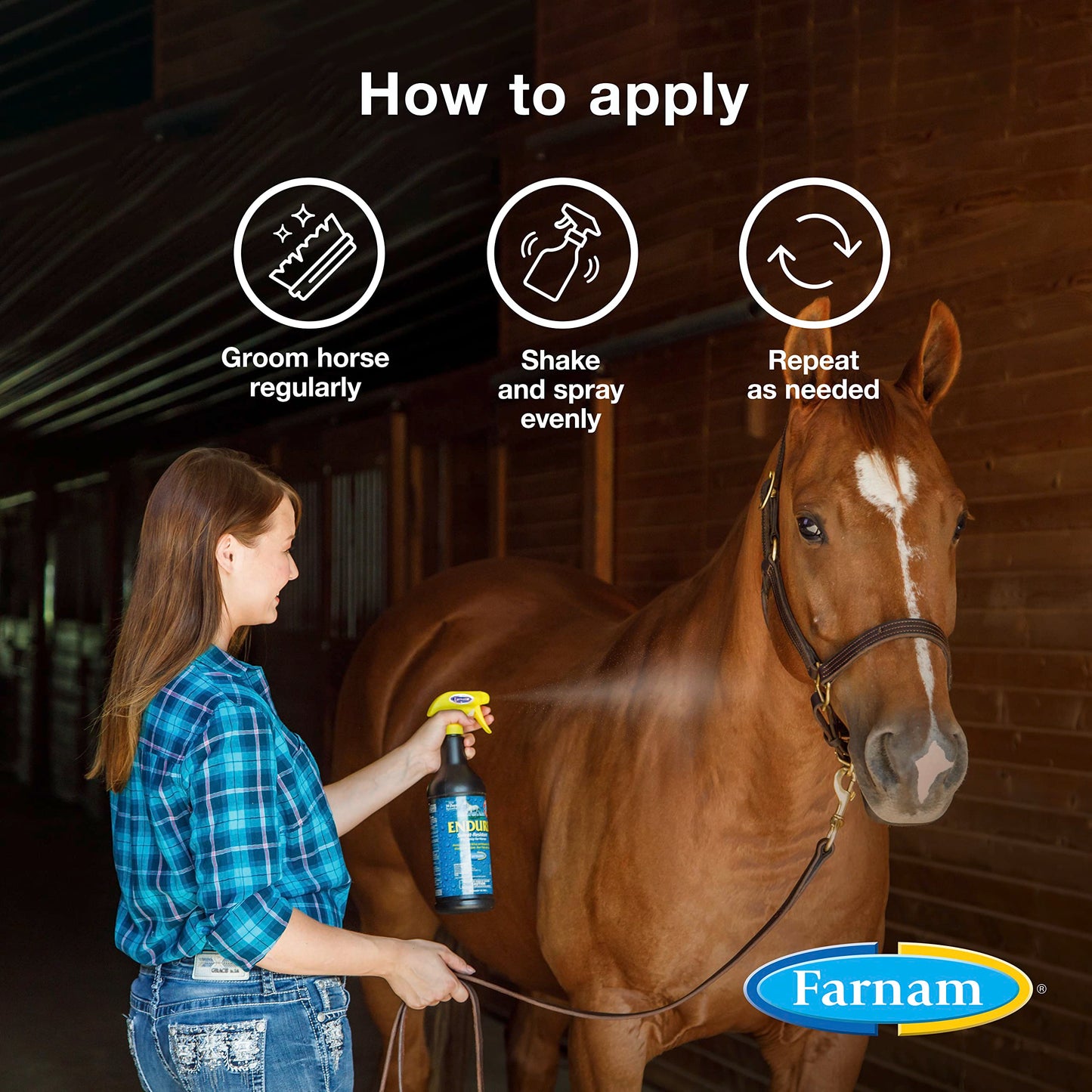 FARNAM Endure sweat-resistant fly sprej za konje 1l