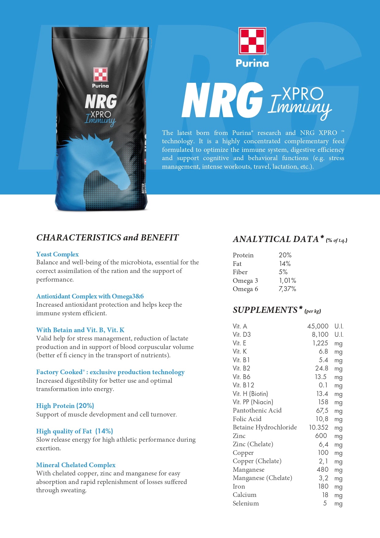 NRG XPRO IMMUNY PURINA BALANCER 20kg