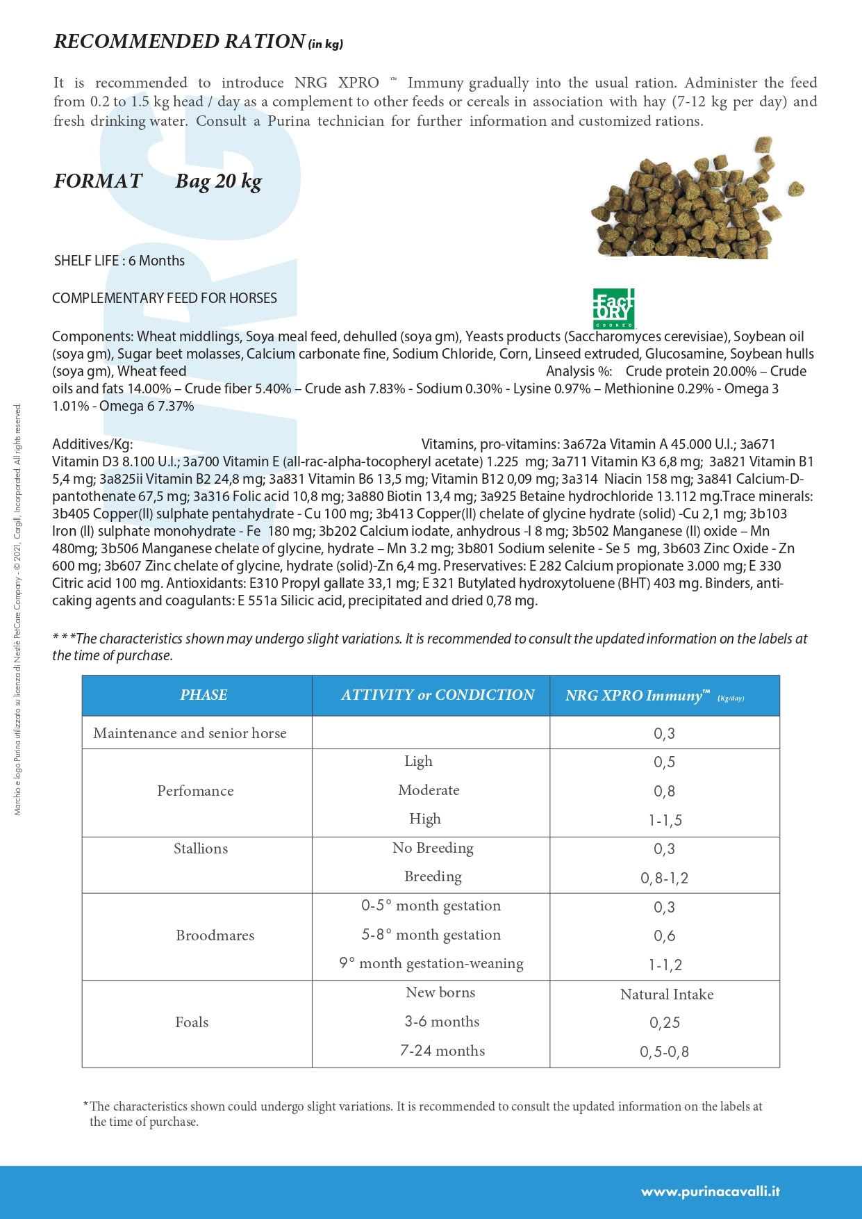 NRG XPRO IMMUNY PURINA BALANCER 20kg