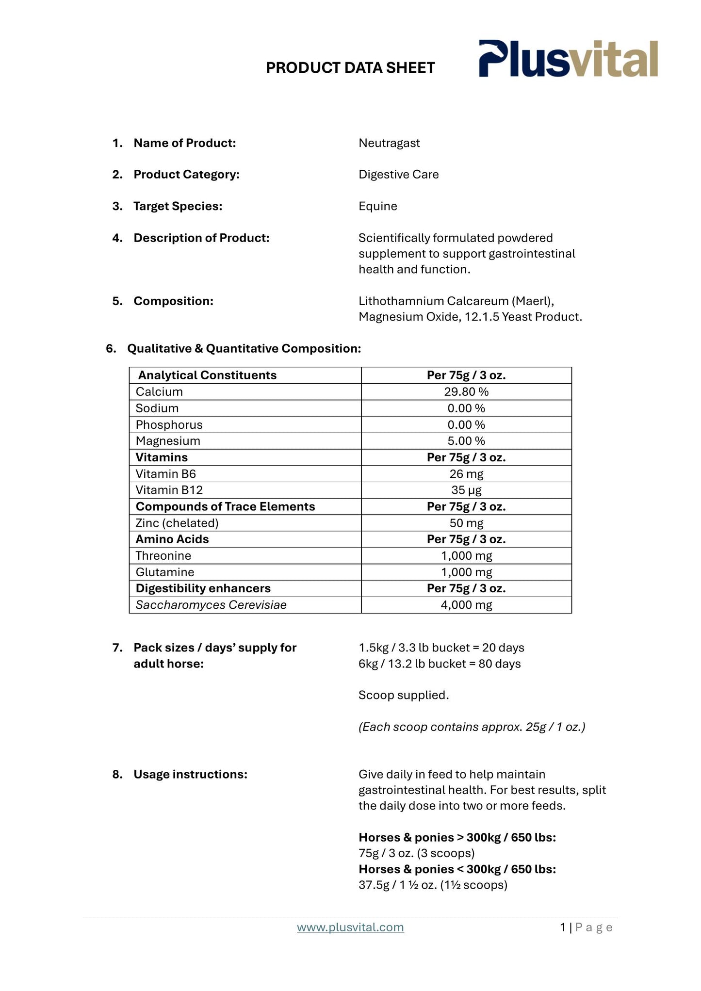 PLUS VITAL NeutraGast - Napredni Probiotik