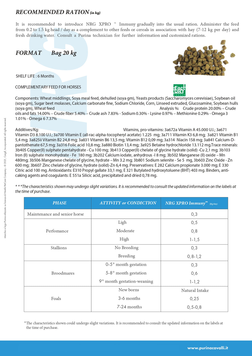 NRG XPRO IMMUNY PURINA BALANCER 20kg
